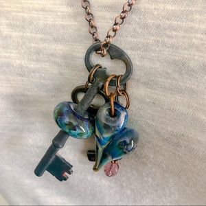 Bohemian style necklace with lampwork beading